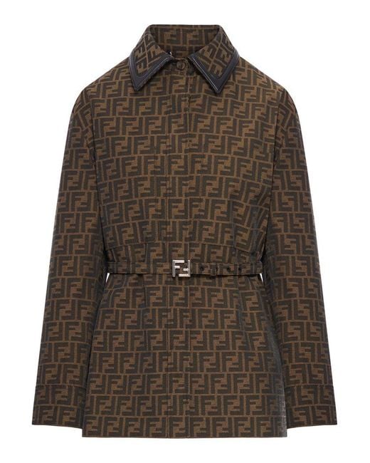 Fendi Brown Ff Silk Shirt