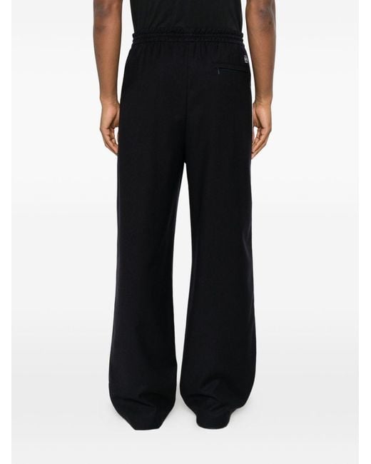 Loewe Black Wool Drawstring Trousers for men