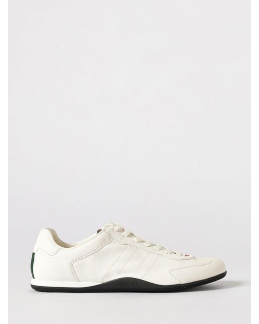 Gucci White Shift Leather Sneakers for men