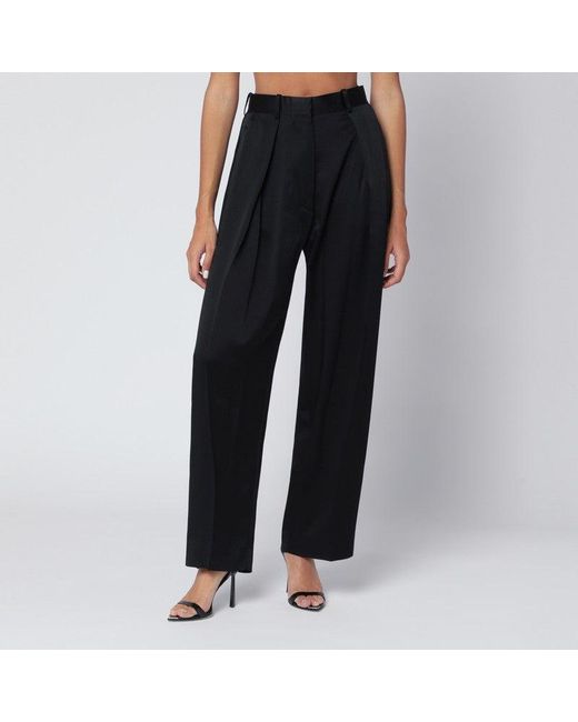 Victoria Beckham Black Pleated Trousers