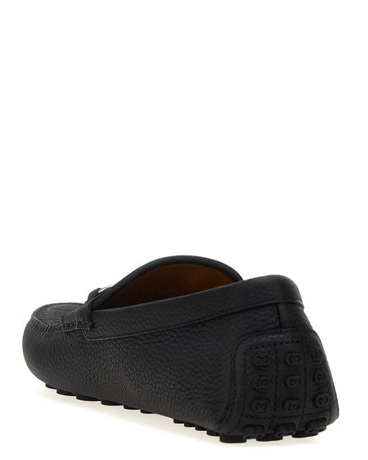 Gucci Black Leather Driver Loafers for men