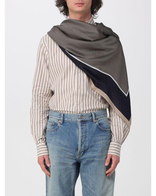 Saint Laurent Black Cassandre Printed Silk Scarf for men