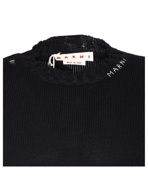 Marni Blue Sweater With Symbol Embroidery for men