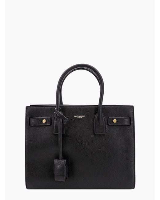 Saint Laurent Black Sac De Jour Baby Textured Leather Crossbody Bag