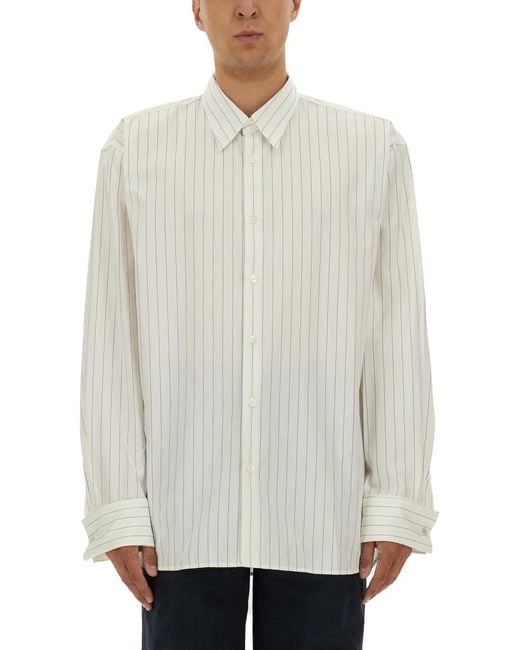 Dries Van Noten White Striped Shirt for men