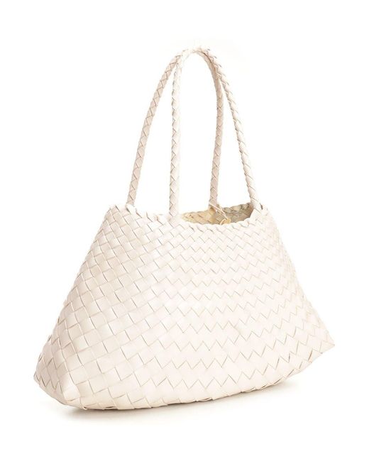 Dragon Diffusion Santa Croce Big Woven Leather Tote Bag in Natural | Lyst
