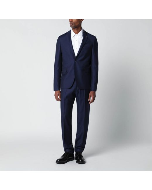 Tagliatore Blue Wool Singlebreasted Suit for men