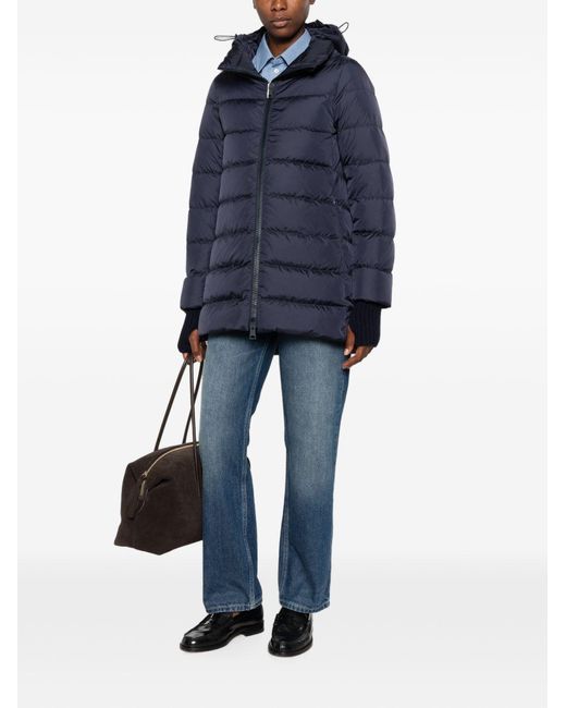 Herno Blue A-Shape Midi Down Jacket
