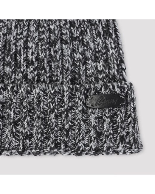Brioni Gray Wool Hat for men