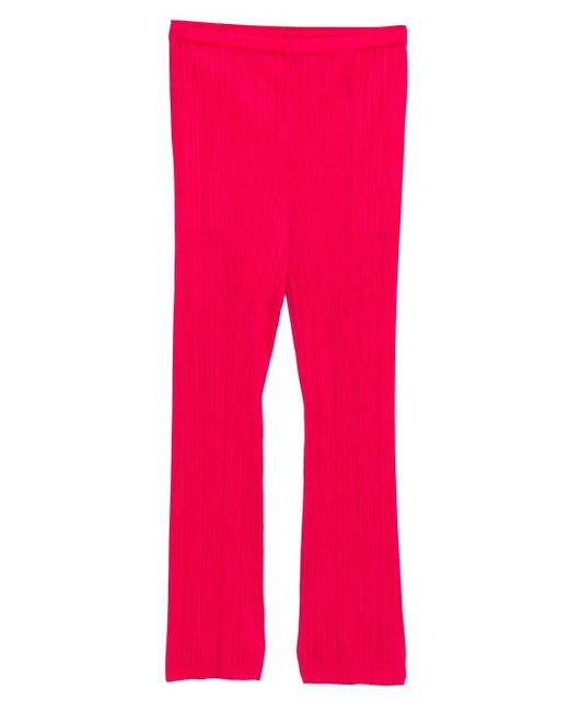 Pleats Please Issey Miyake Red Pleated Trousers