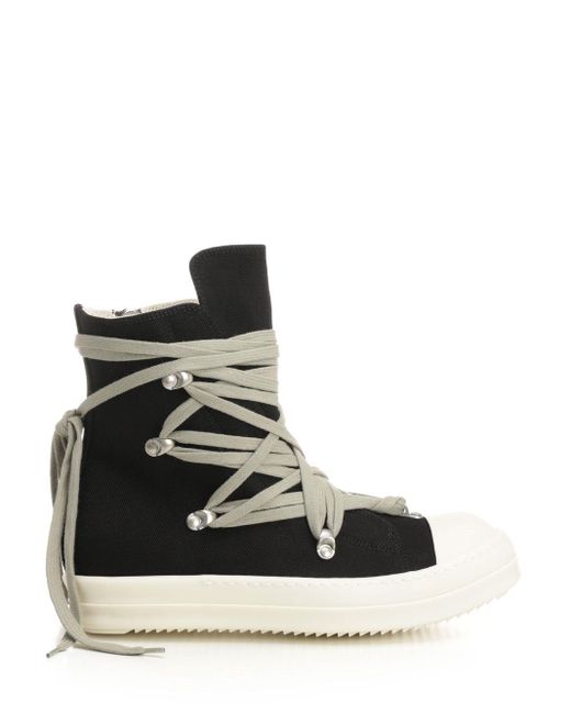 Rick Owens Black Drkshdw "Megalace" Denim Sneakers for men