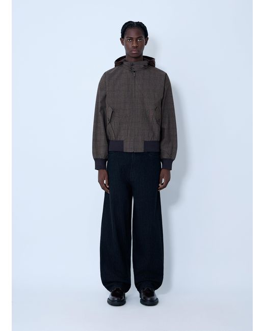 Prada Blue Hooded Wool Jacket for men