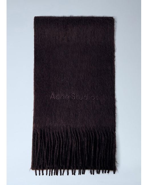 Acne Blue Logo Wool Scarf for men