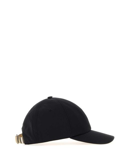 Burberry Black Nylon Baseball Cap