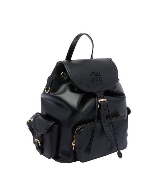 Miu Miu Black Logo Backpack