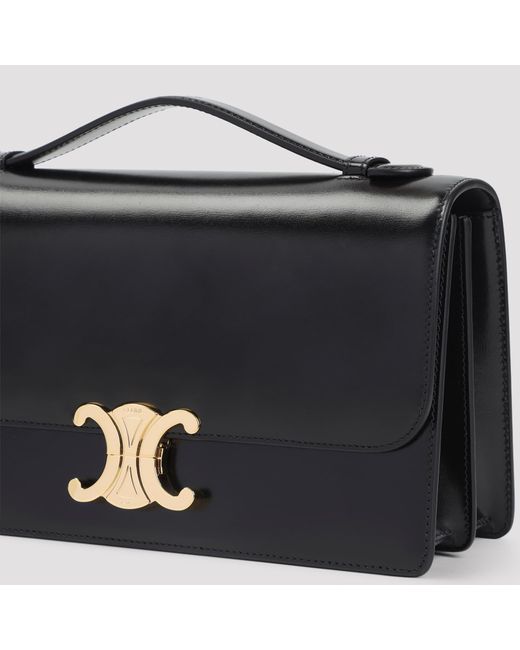Céline Black Triomphe Medium Folio
