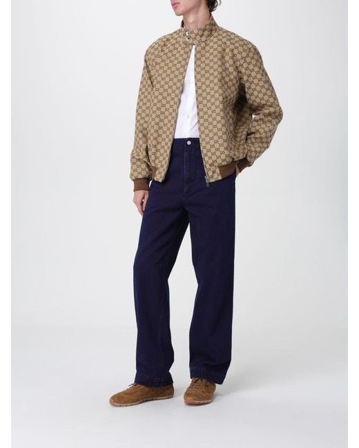 Gucci Blue Pants With One Patch Pocket On The Rear And Logo Lettering On The Rear for men