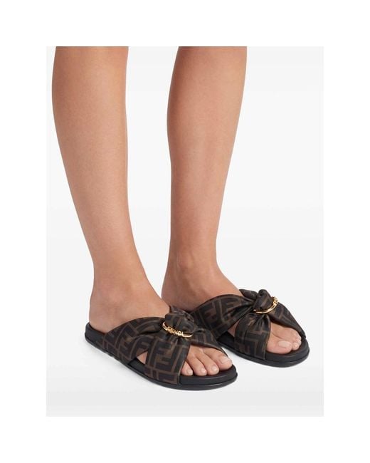 Fendi Brown Flip-Flops & Slides