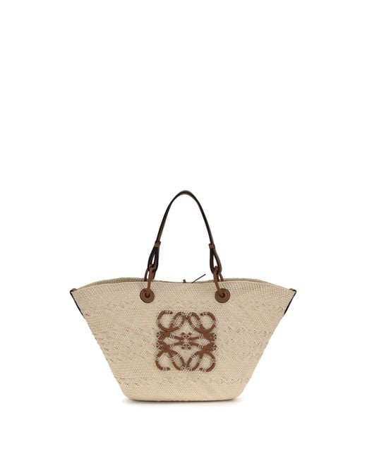 Loewe Anagram Basket Bag in Natural | Lyst