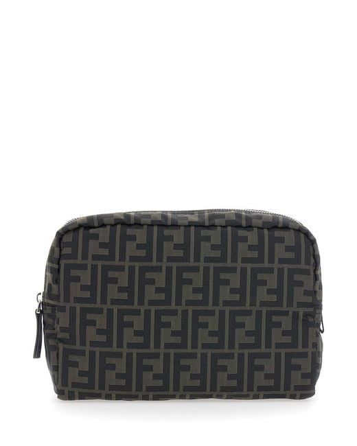 Fendi Gray Pouch With Zip Closure for men