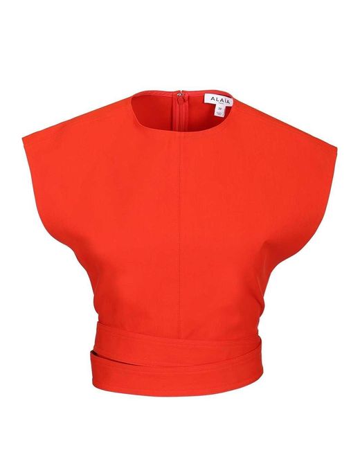 Alaïa Red Alaïa Cropped Top