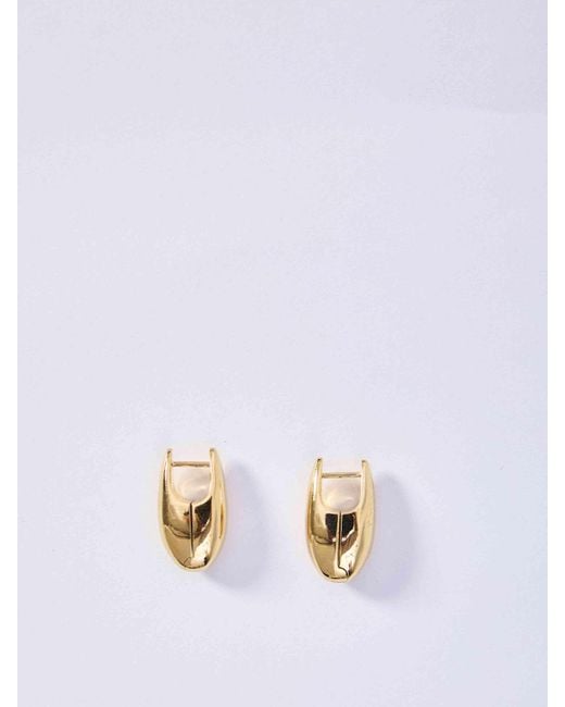 Bottega Veneta White Golden Earrings