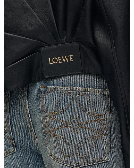 Loewe Black Lamb Nappa Jacket With Asymmetric Draping