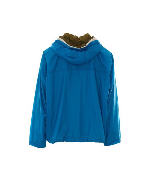 Loewe Blue Anorak Jacket With Mini Logo And Technical Shell for men