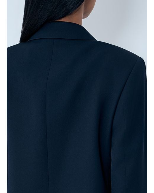 Jil Sander Blue Double-Breasted Wool Blazer