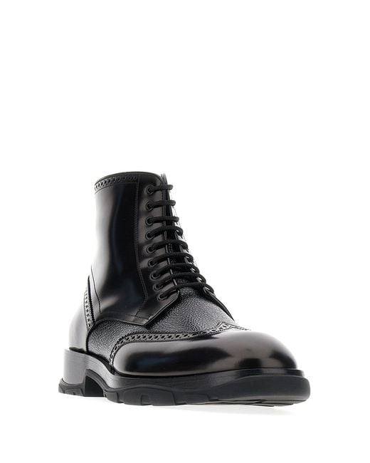 McQueen Black Shoes Boots for men