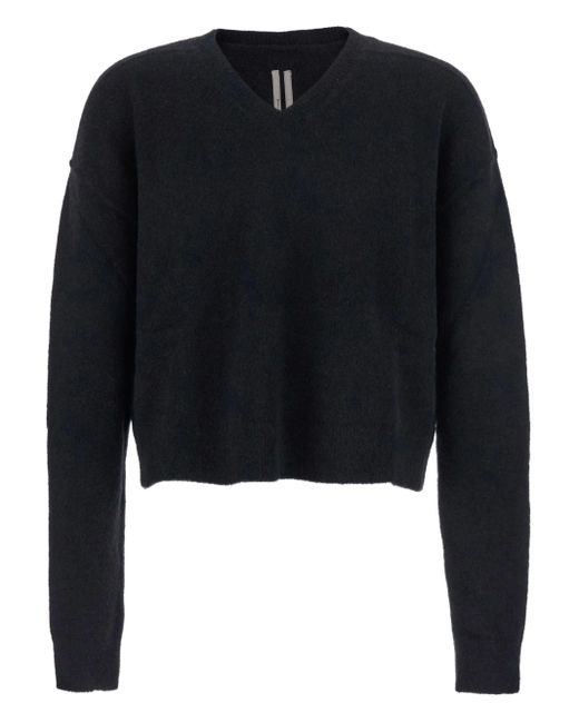Rick Owens Black Tommy V Neck Jersey for men