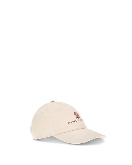 Brunello Cucinelli Natural Logoed Baseball Hat for men
