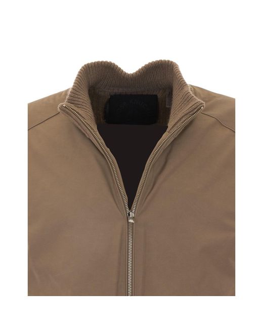 Moose Knuckles Brown Magnus Knit Down Jacket for men