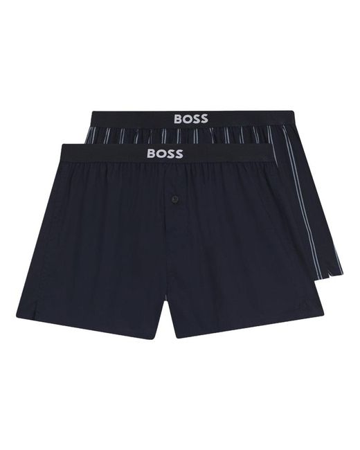 Boss Blue 2-Pack Boxer Con Logo for men