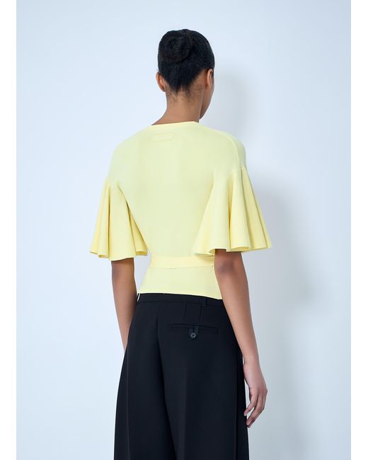 Jacquemus Yellow Wrap Knit Top