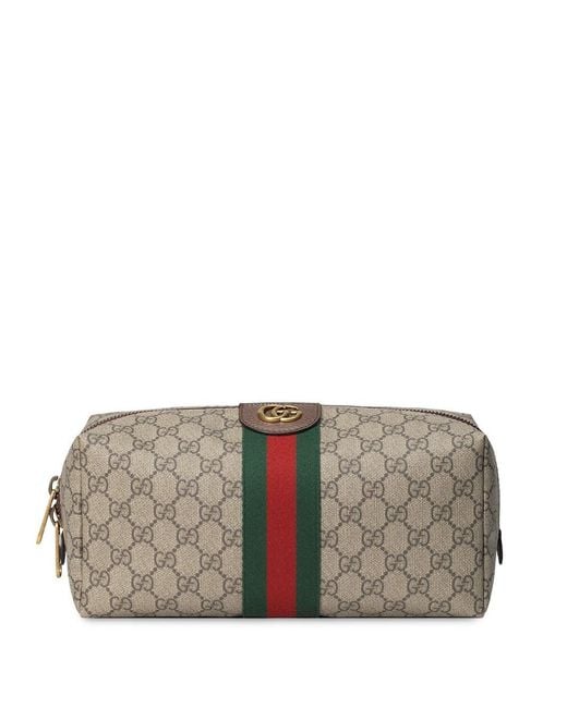 Gucci Men's Gray Leather Textile Clutch For Ss24