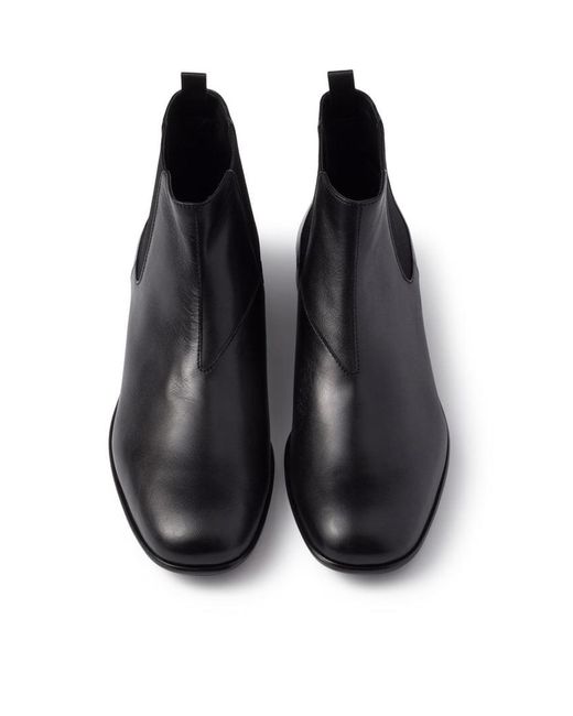 Prada Black Leather Ankle Boots