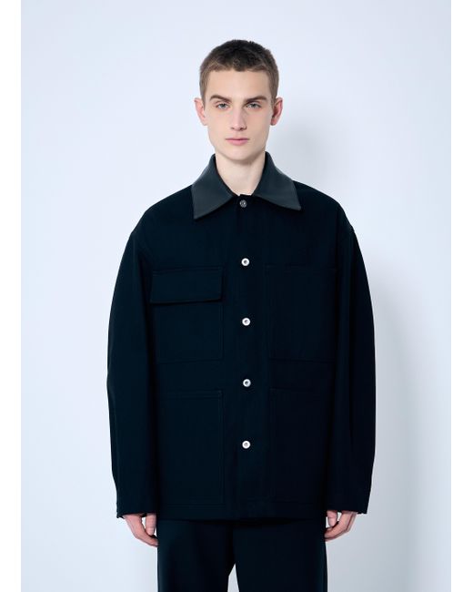 Jil Sander Blue Cotton Twill Jacket for men