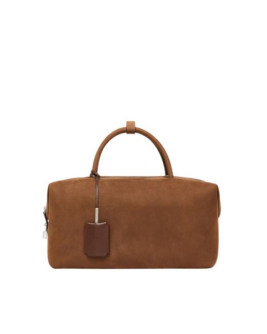 Max Mara Brown Large Nubuck Leather Satchel
