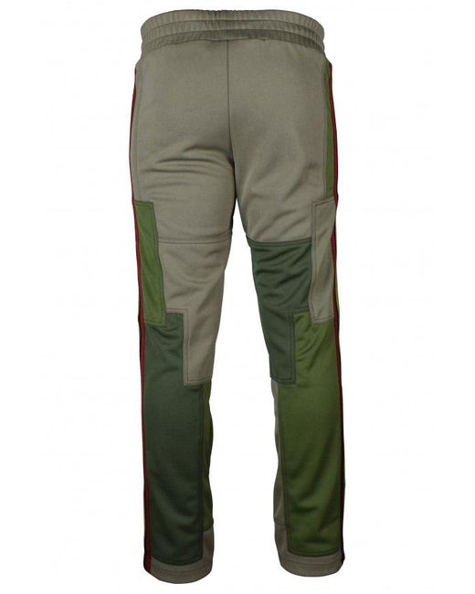 Palm Angels Green Khaki Patchwork Jogging Pants