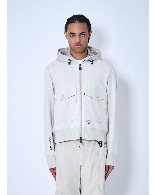 Moncler White Padded Wool Zip-Up Hooded Jacket for men
