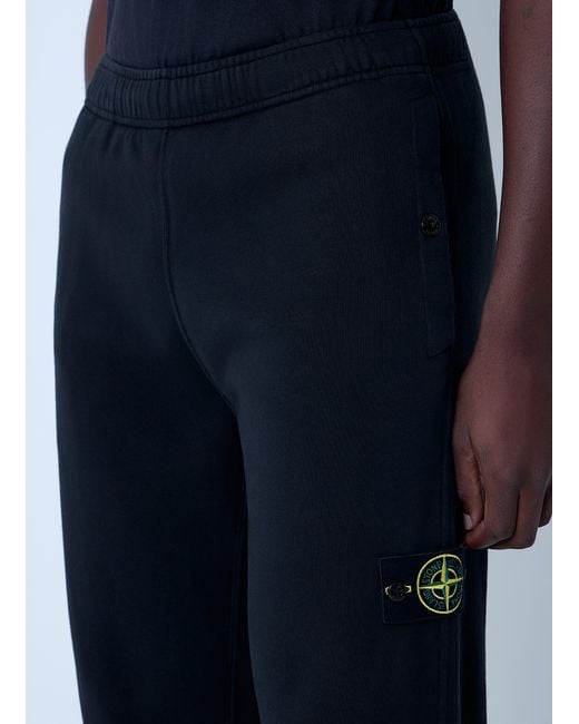 Stone Island Blue Logo Patch Track Pants for men