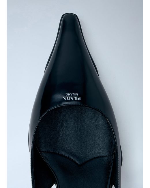 Prada Black Pointed-Toe Slingback Pumps