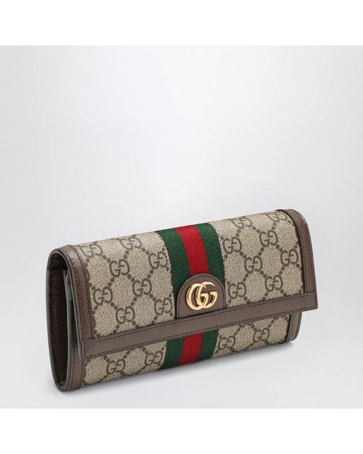 Gucci Multicolor Gg Fabric Flap Wallet With Web