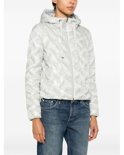 Herno White Quilted Short Down Jacket