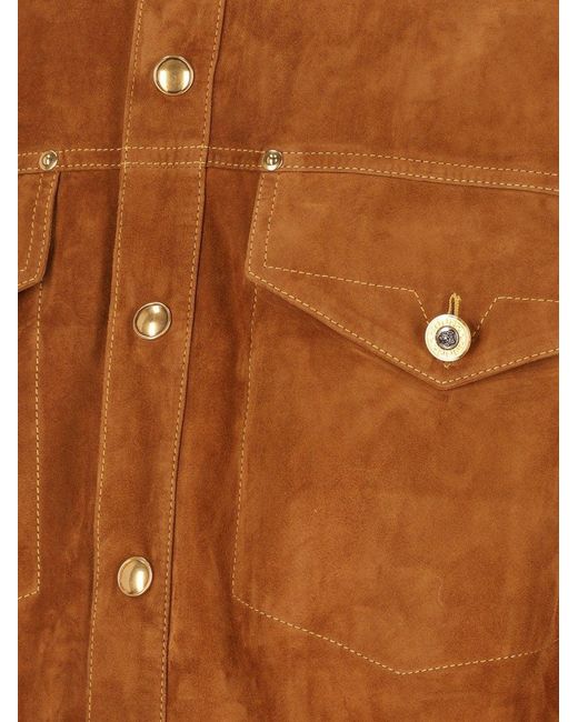 Versace Brown Suede Blouson for men