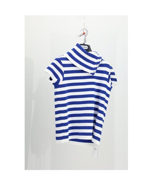 Céline Blue High Neck Top