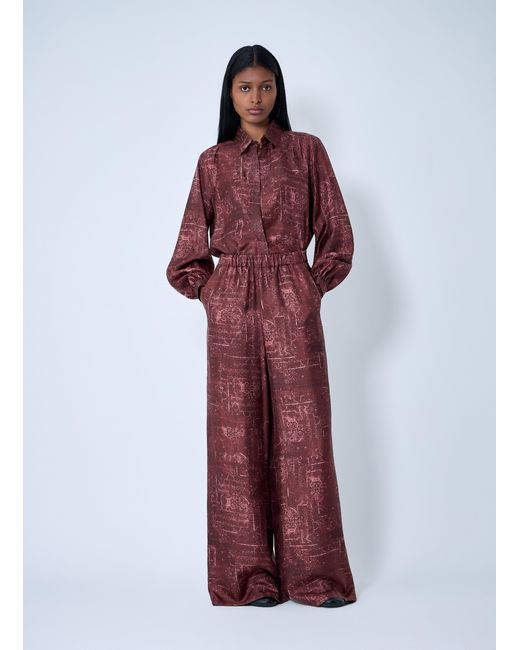 Max Mara Red Silk Pants