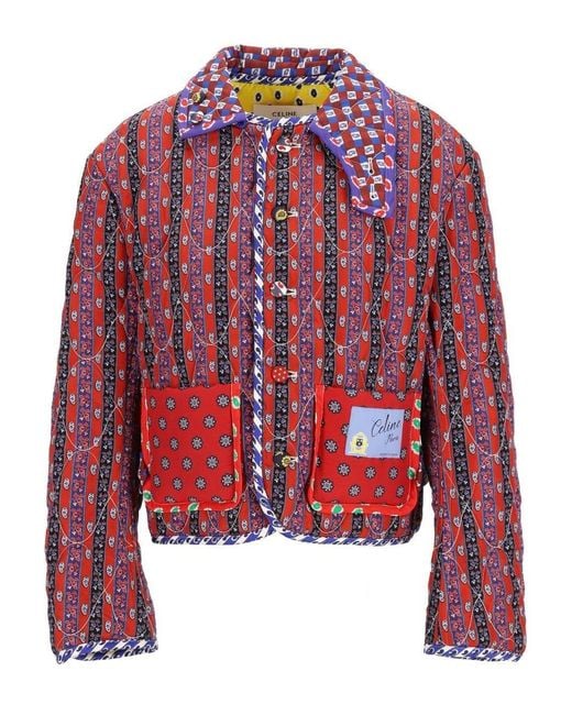 Céline Red Patchwork Jacket