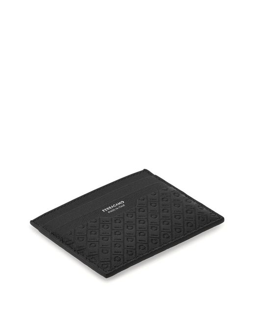 Ferragamo Black Monogram Card Holder for men
